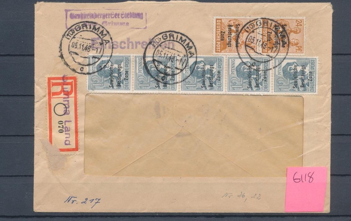 Soviet zon rekommenderat brev 1948. P.. (449663278) ᐈ stampmania på Tradera