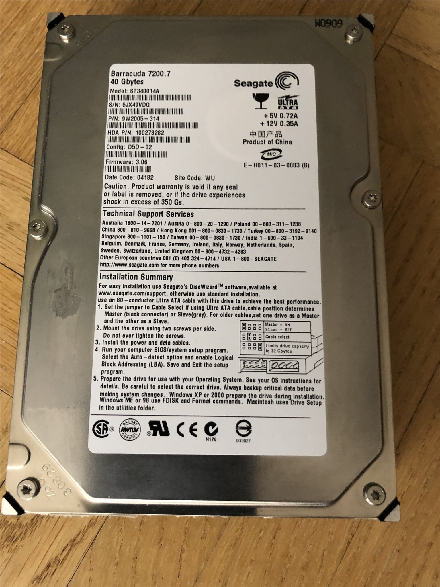 Seagate Barracuda 7200.7 SATA 40GB (IDE) (347809207) ᐈ Köp på Tradera