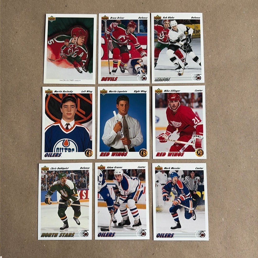 Upper Deck 1991/1992 LOT om 9 kort