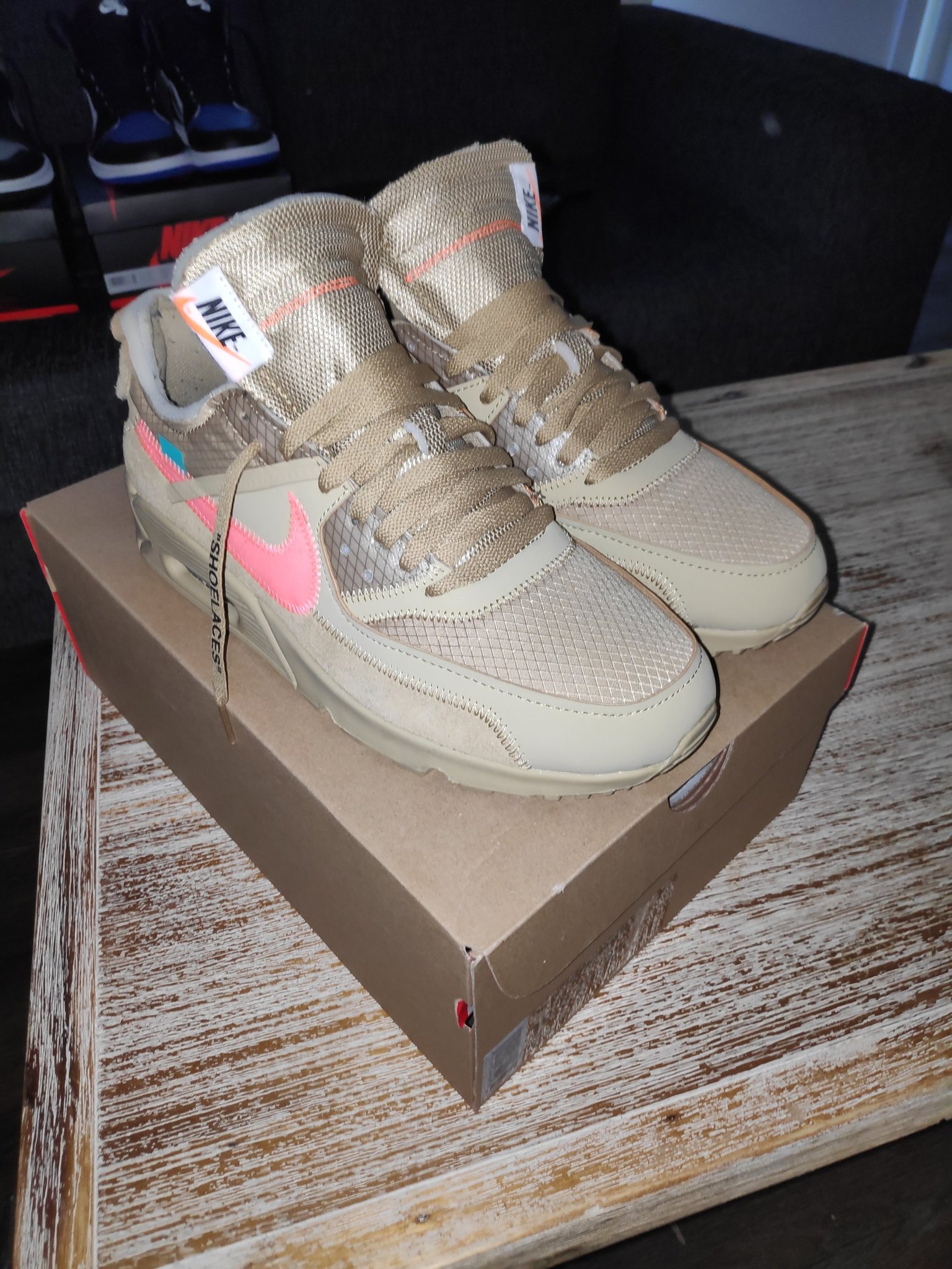 Nike x Off White Air Max 90 Desert Ore - Storle.. (405681167) á Köp pÃ¥ Tradera
