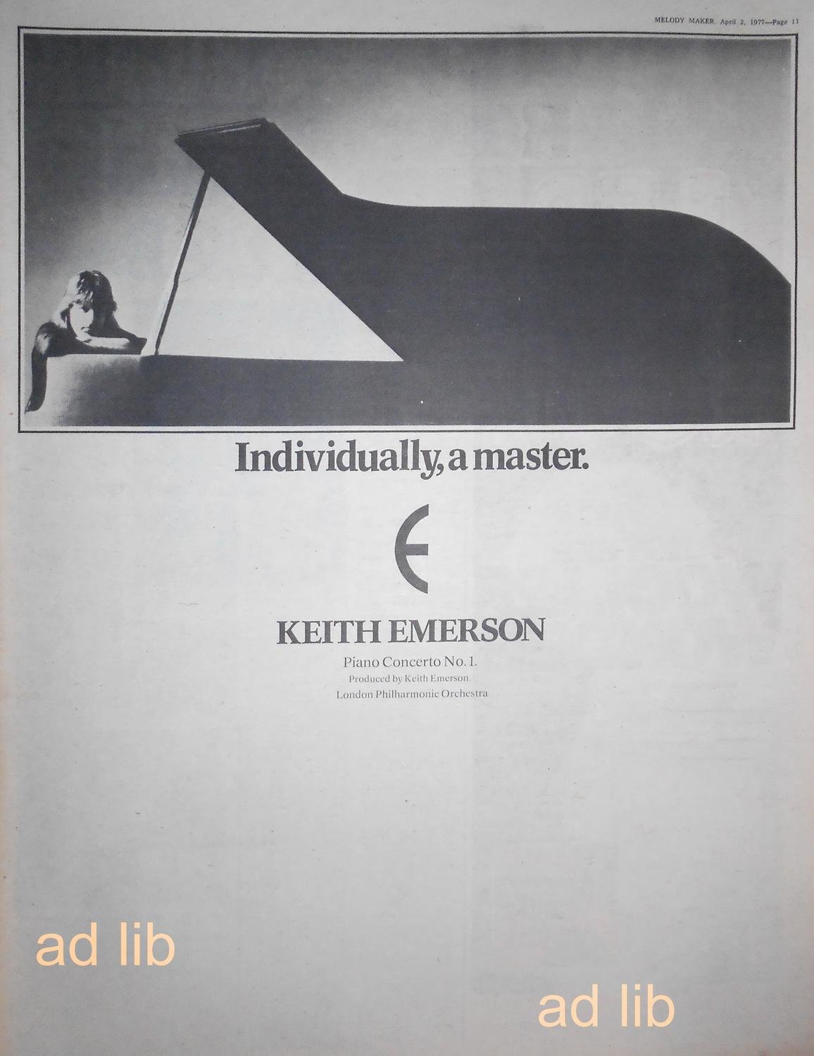 KEITH EMERSON PIANO CONCERTO NO.1, STOR TIDNI.. Köp på Tradera