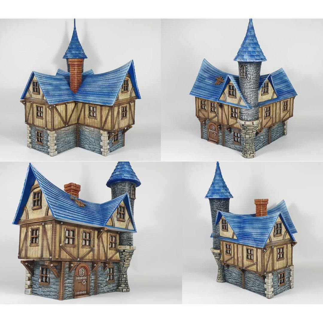 Tower Top House från 3DP4U | modell figurspel hus dnd d&d