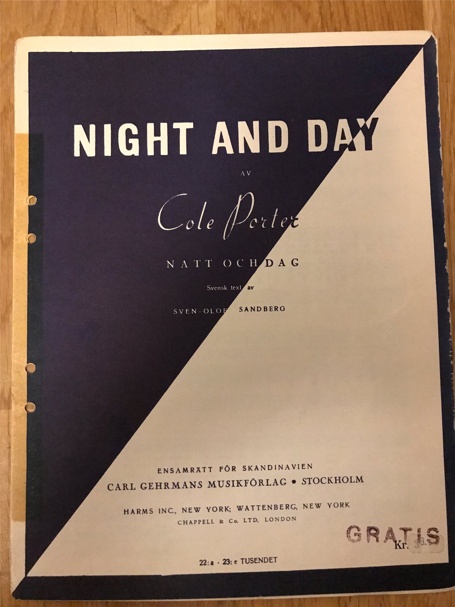 Cole Porter Night and Day Nothäfte (420932924) ᐈ Köp på Tradera