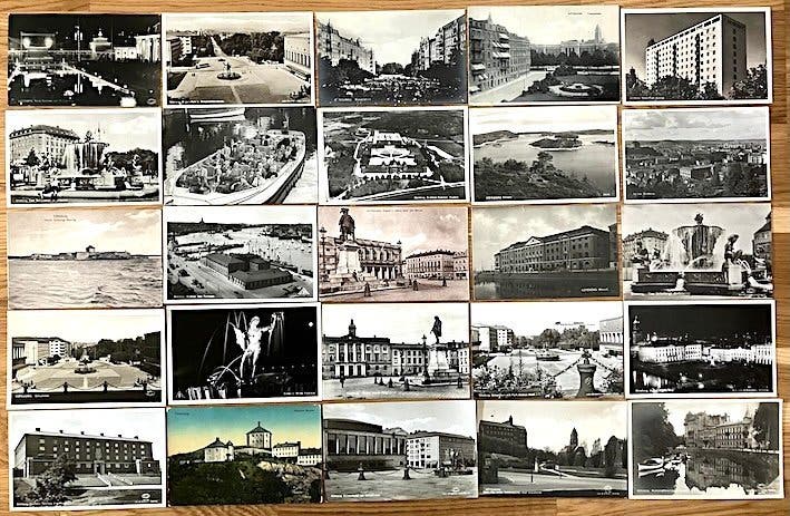 Set of 50 vintage postcards from Gothenburg