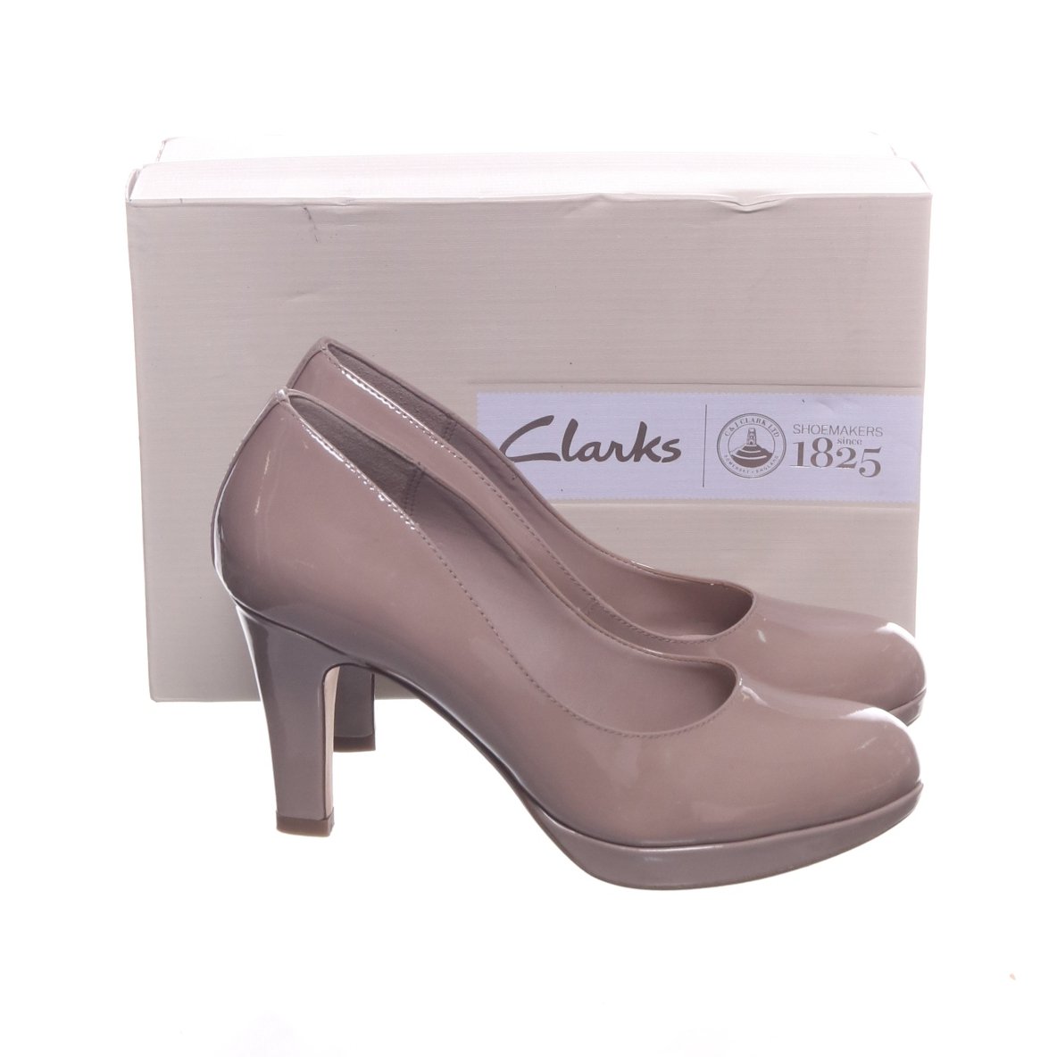 Clarks, Pumps, Strl 38, Beige/Grå, Skinn (410491800) ᐈ Sellpy på Tradera