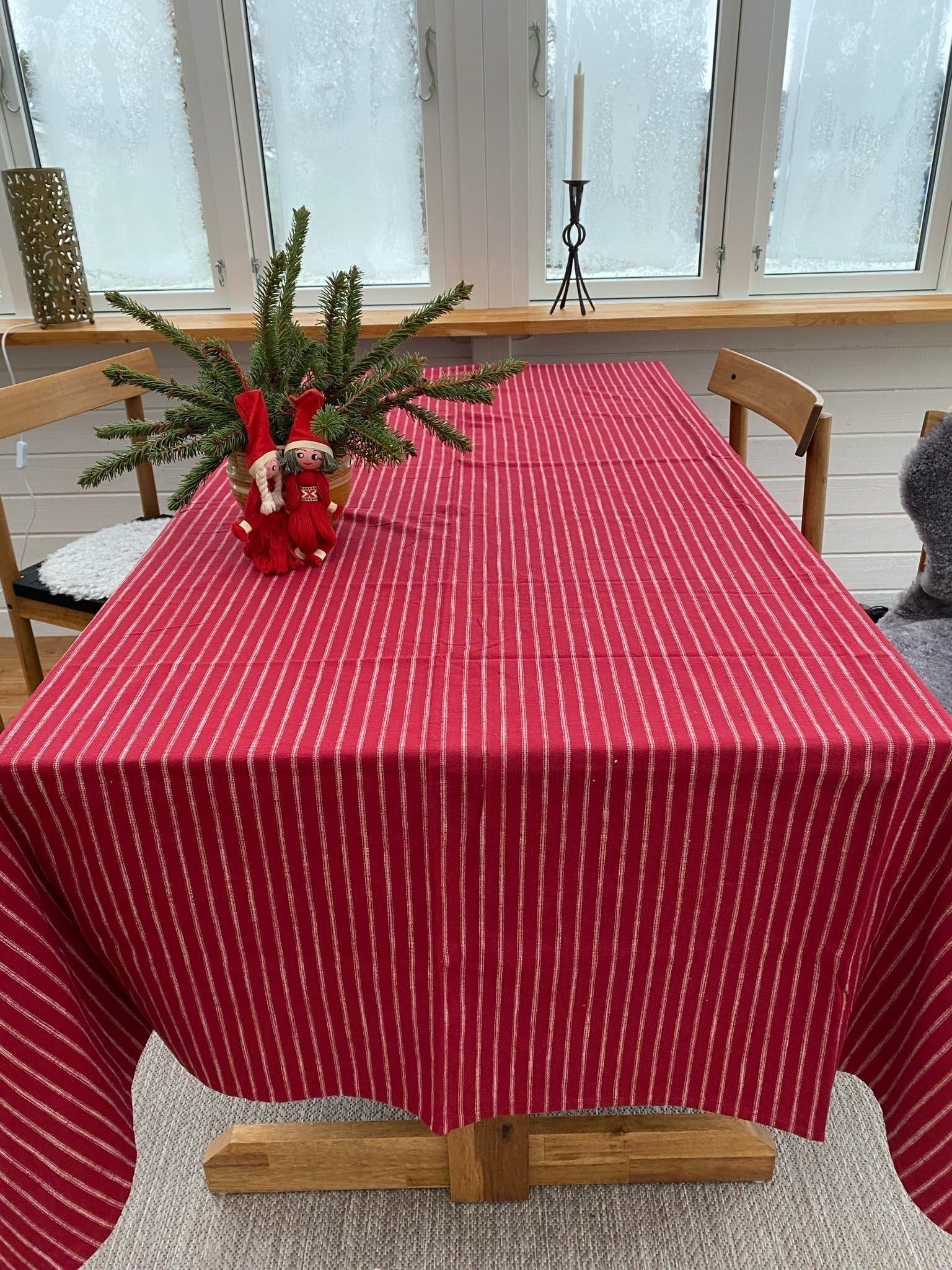 Rustik, hemtrevlig duk, bordsduk, juldukning, a.. | Köp på Tradera ...