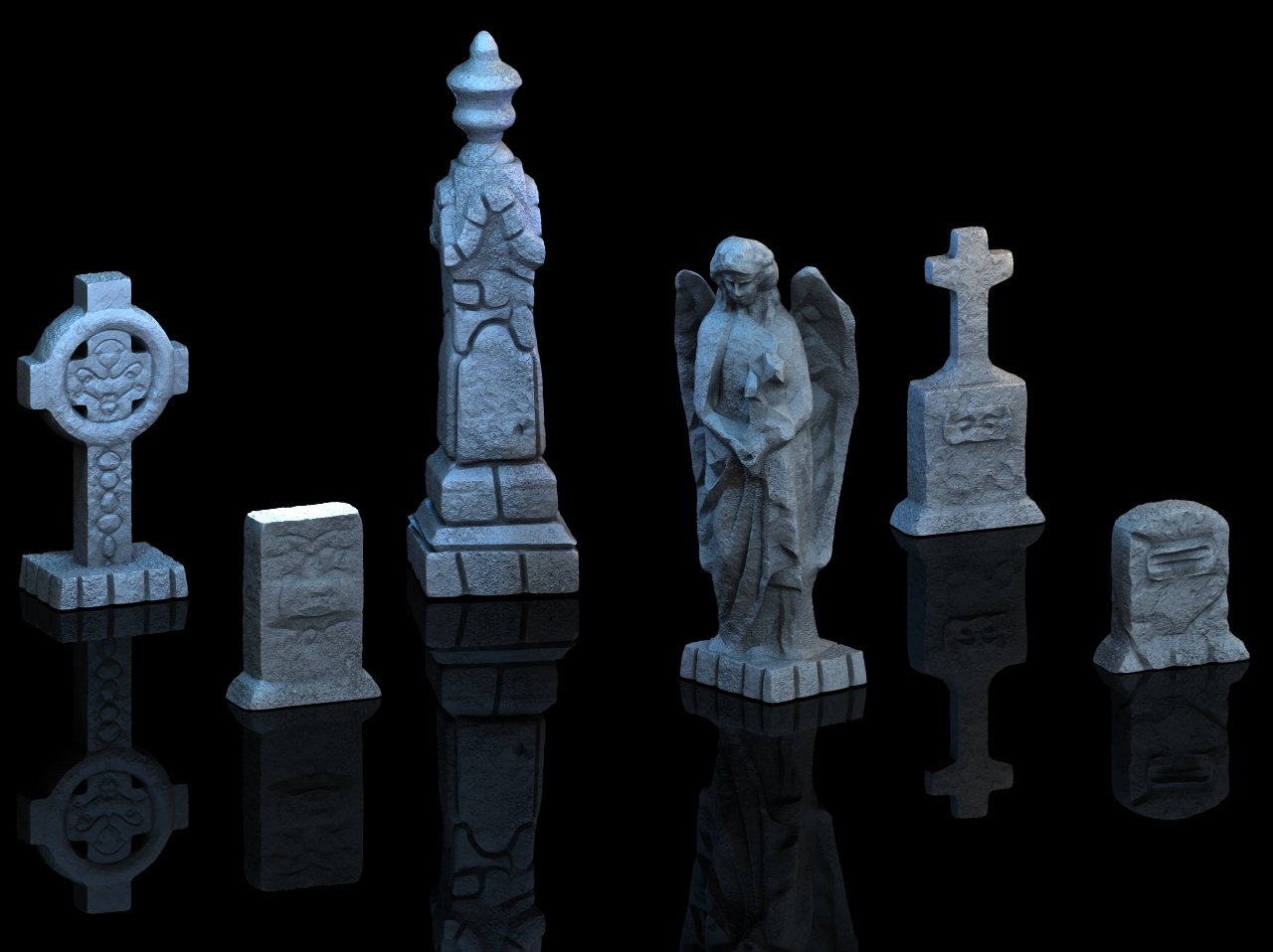 Graveyard Set 2 från 3DP4U | modell figurspel hus dnd d&d