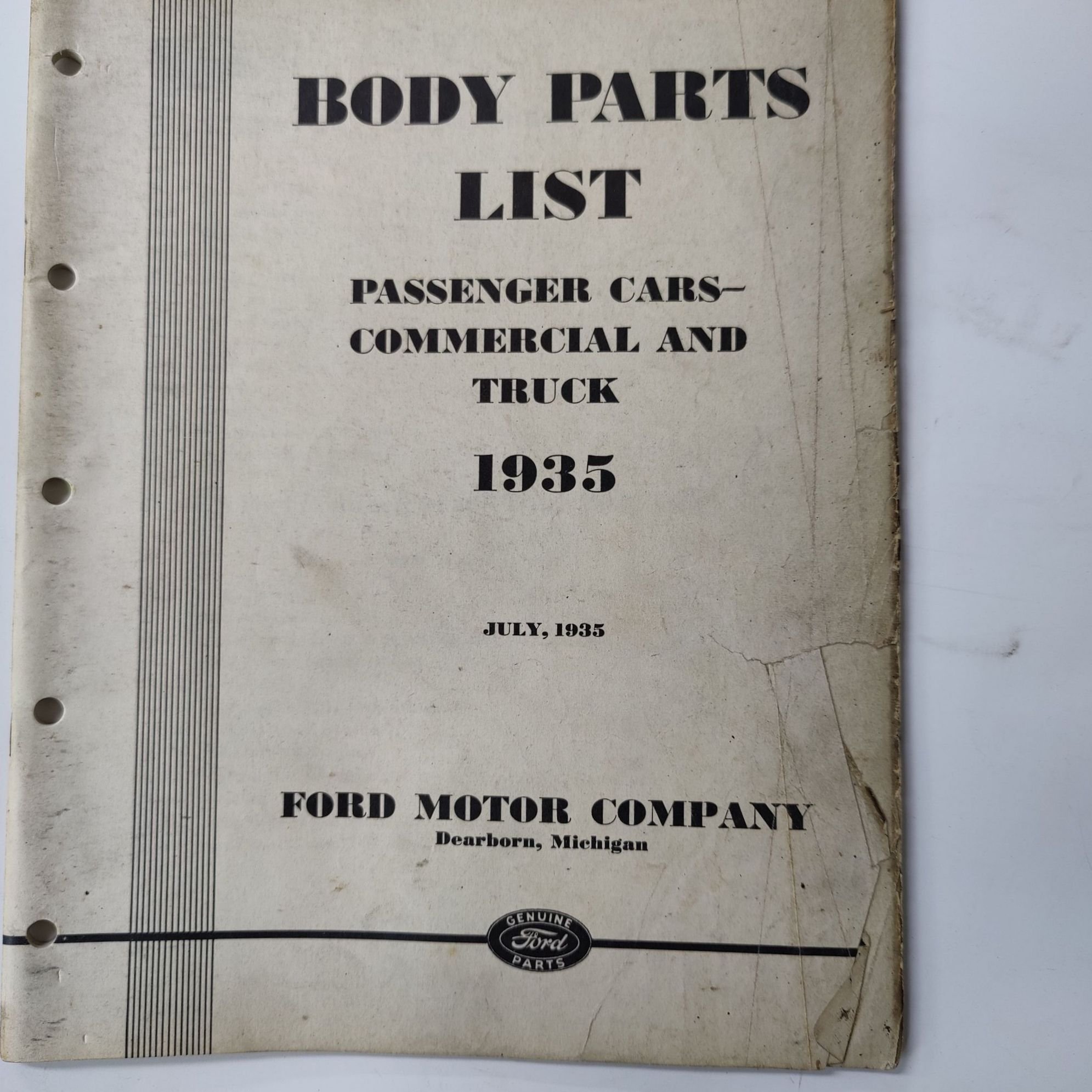 Se produkter som liknar Ford Body parts list 1935 på Tradera (581189612)