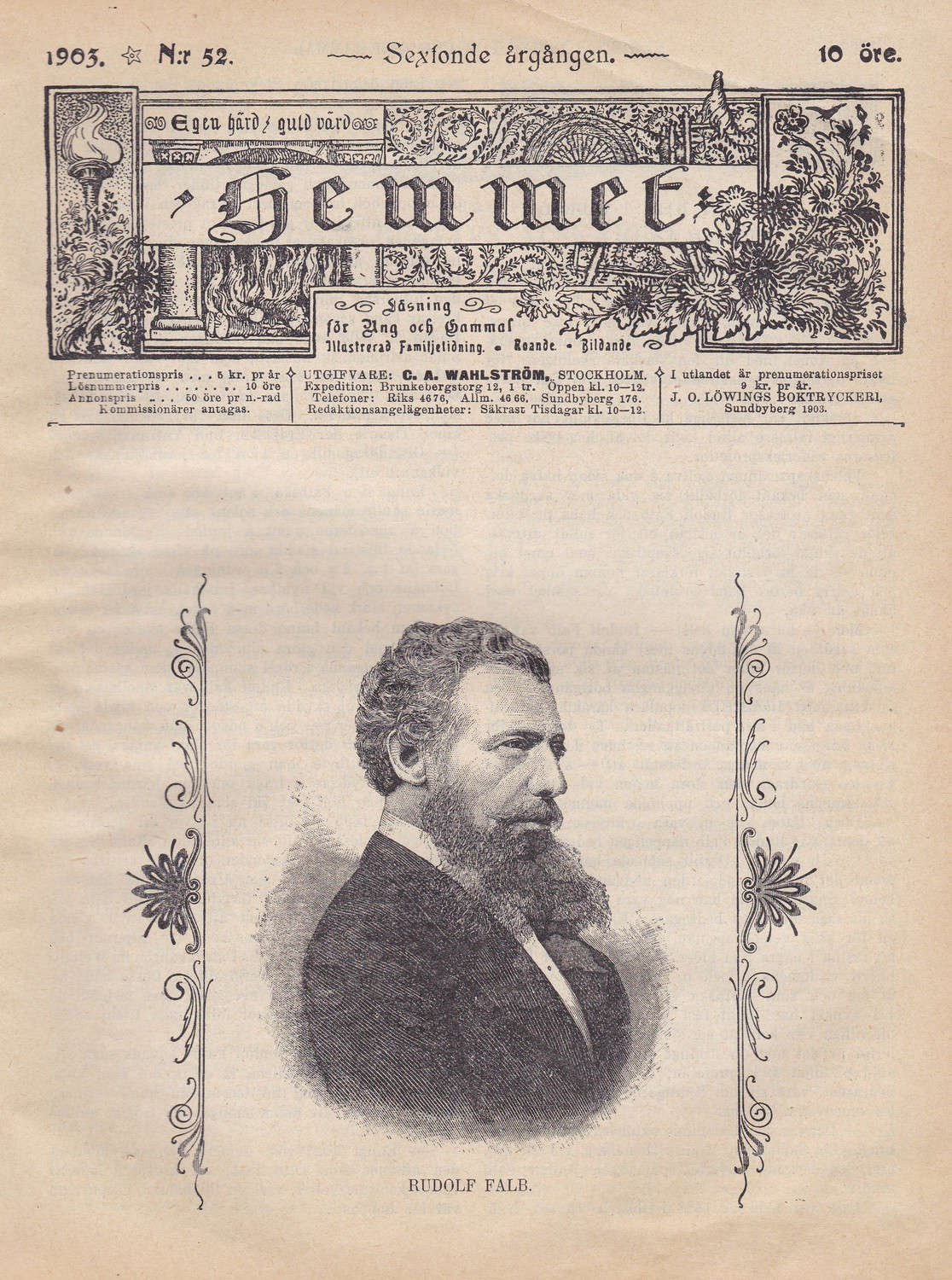 Hemmet 1903-52 Rudolf Falb..Karlstad..Örsundsbro (417011322) ᐈ Köp på Tradera