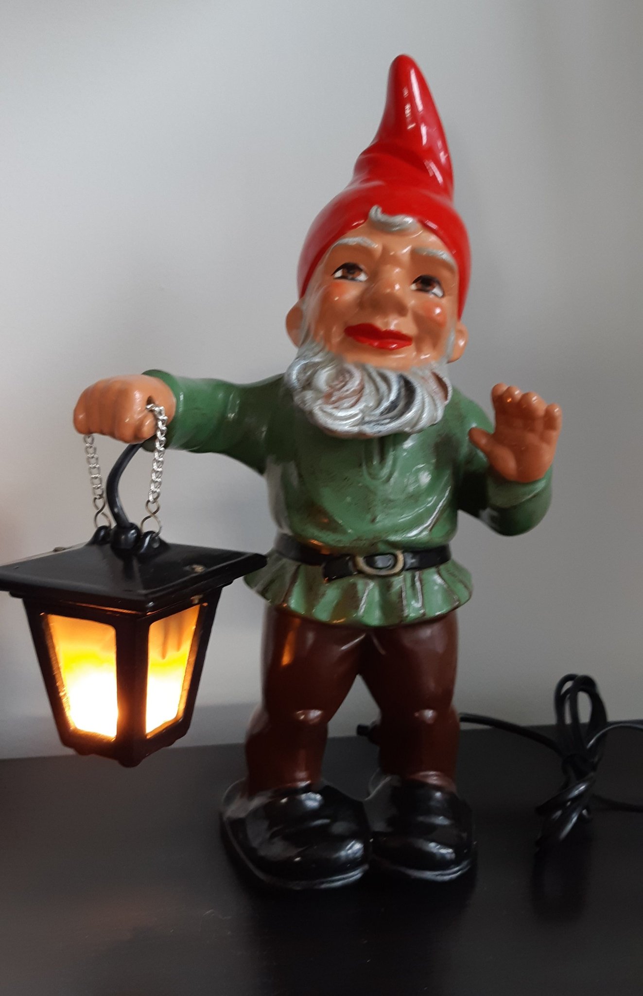 Heissner tomte med belysning lykta keramik jul .. Köp på Tradera