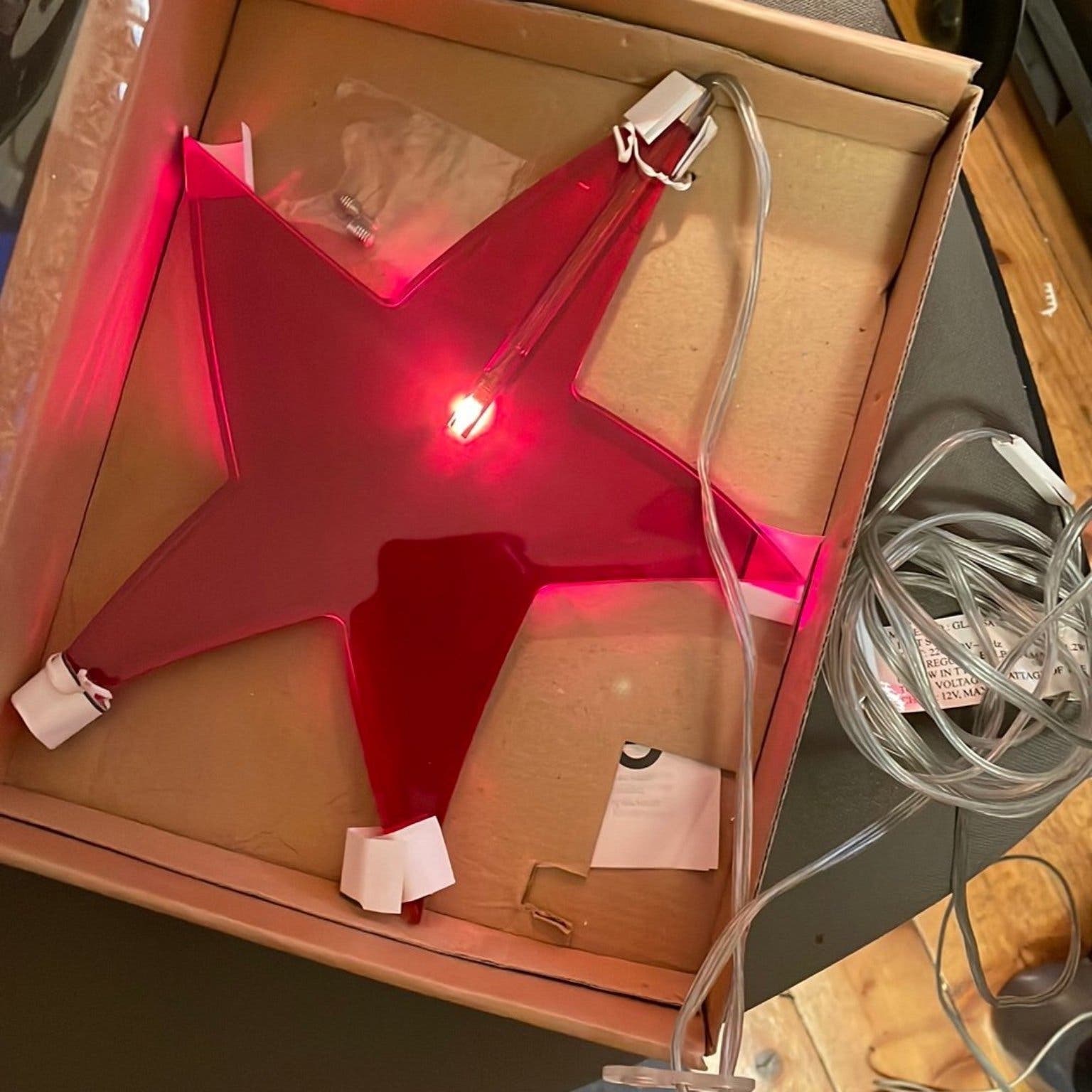Ikea Glänsa röd Julstjärna med LED-ljus från De.. | Köp på Tradera ...