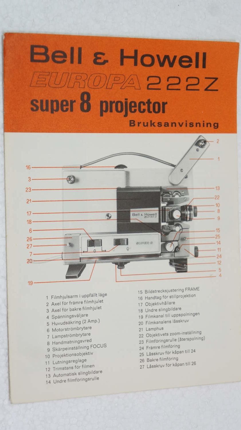 BELL & HOWELL 222Z MANUAL (369785057) ᐈ Köp på Tradera