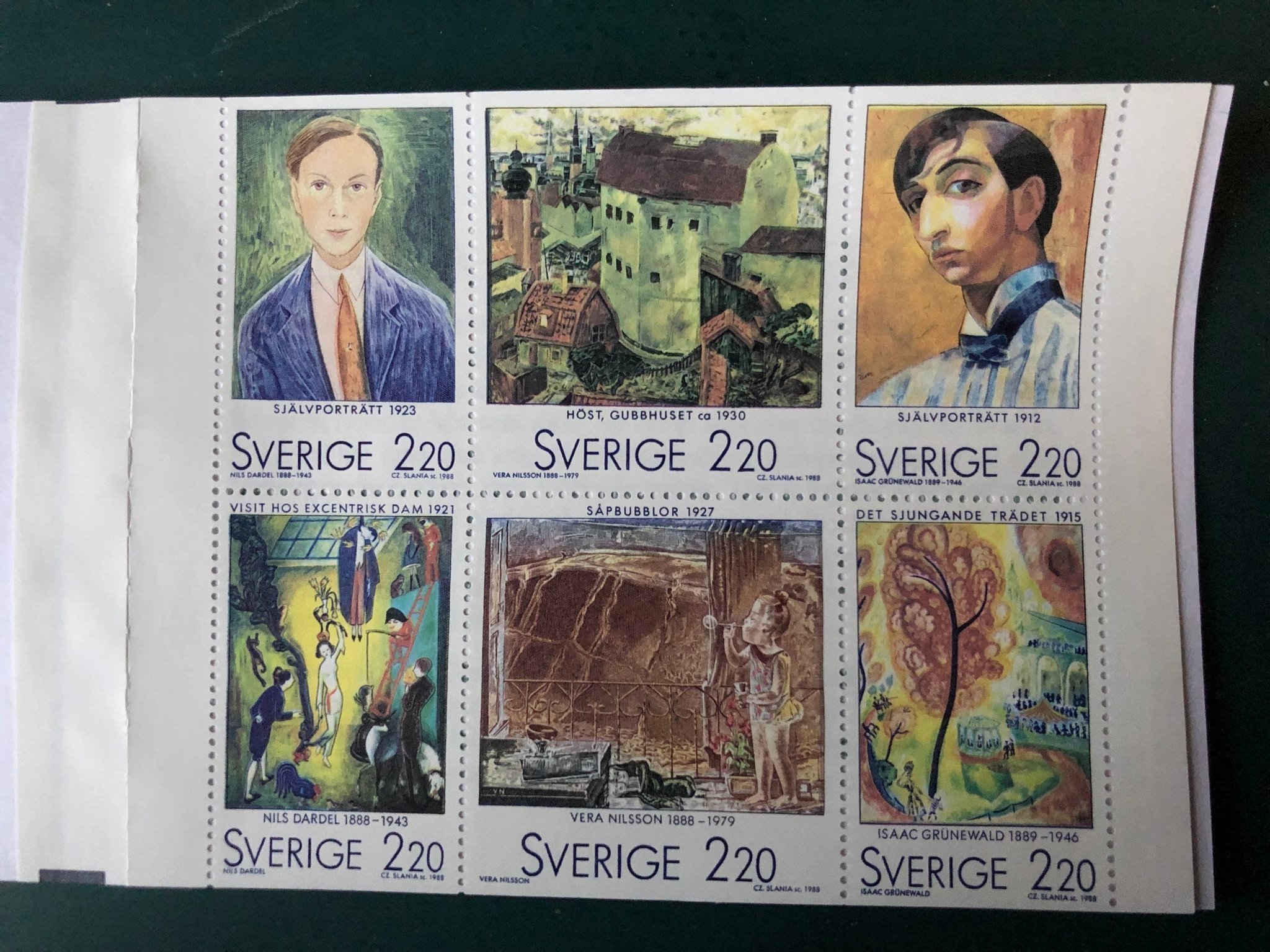 Frimärkshäfte Svenska konstnärer i Paris, 1988 | Köp på Tradera (570599991)
