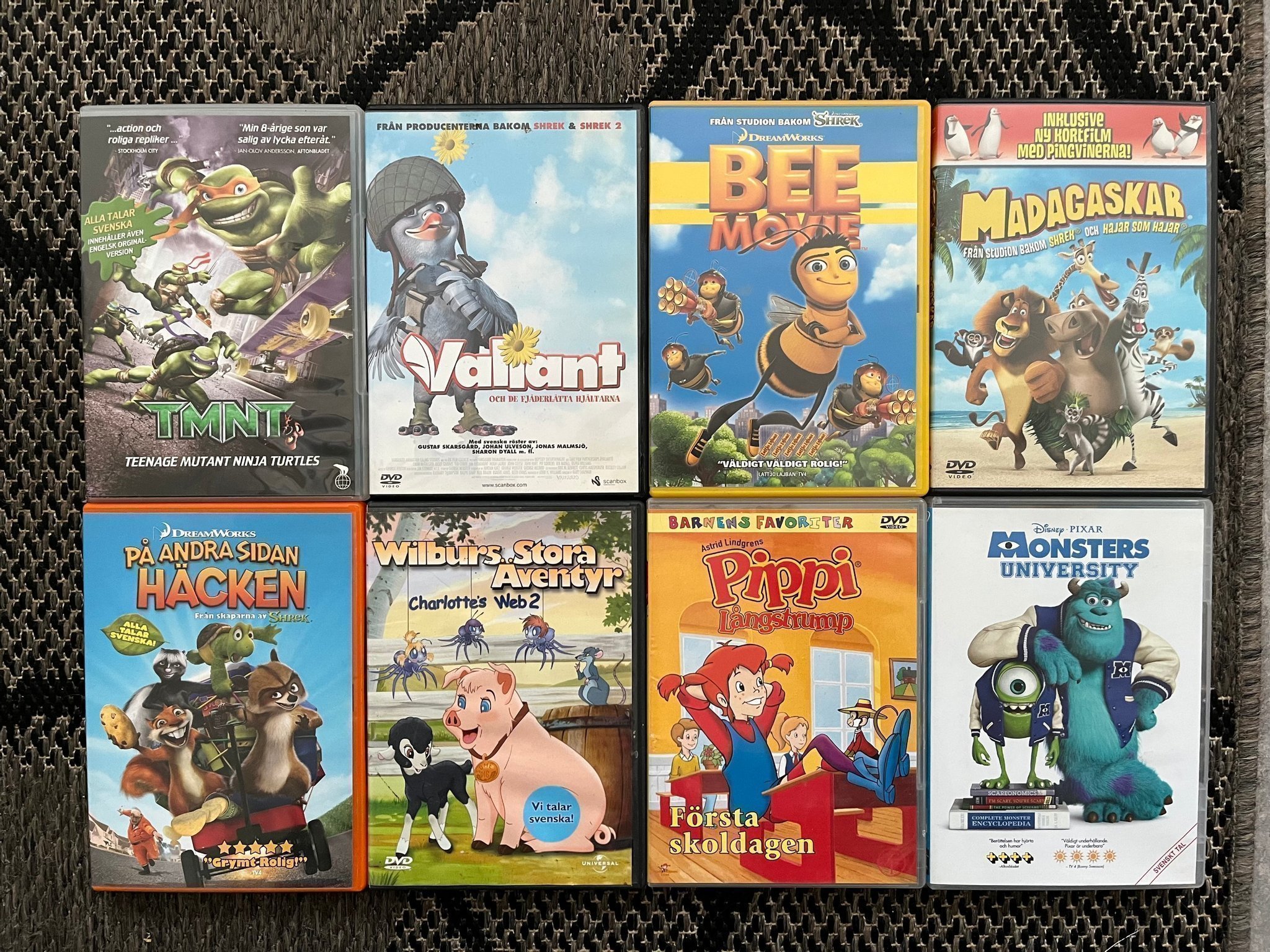 DVD paket 8 barnfilmer. TMNT Turtles,Bee movie,.. Köp på Tradera