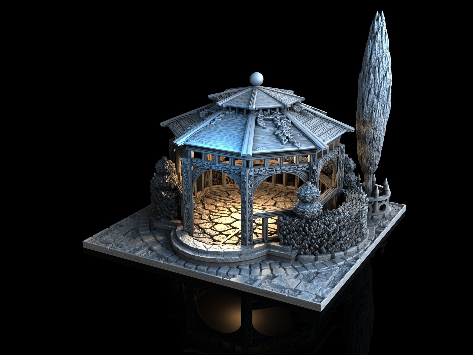 Gazebo från 3DP4U | modell figurspel hus dnd d&d