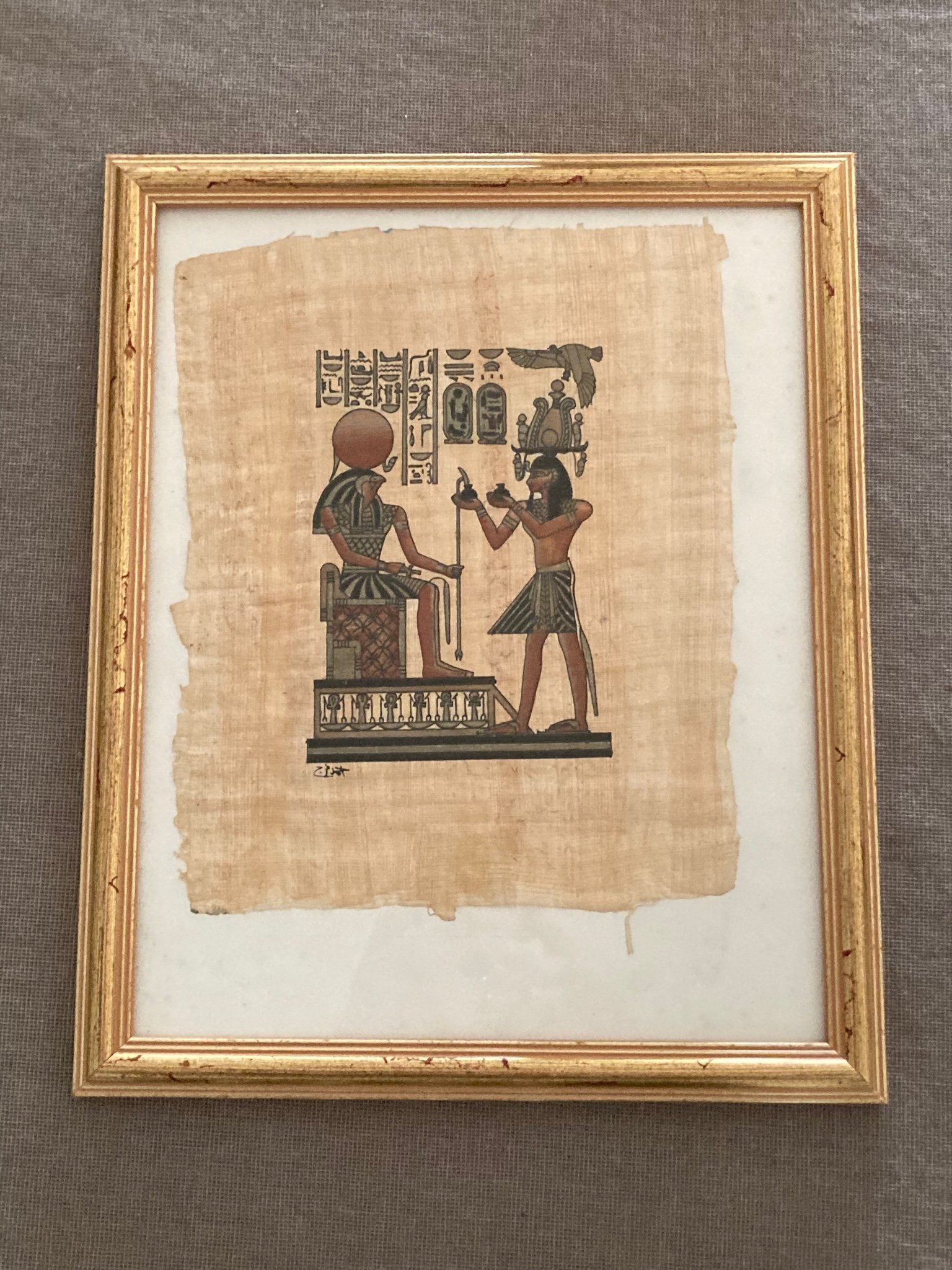 Papyrus Egypten ypperligt skick tavla. Köp på Tradera (585915880)
