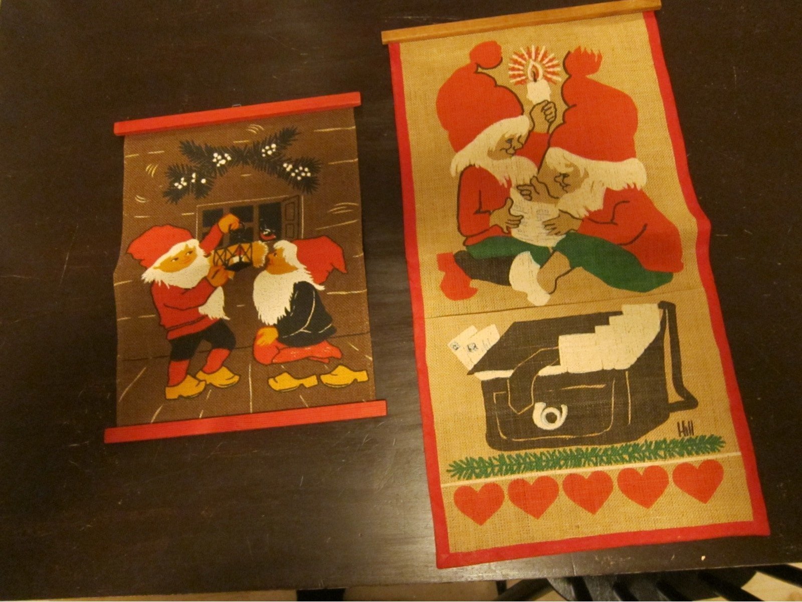 JUL *** Retro bonader med söta tomtar sign. Hill Köp på Tradera