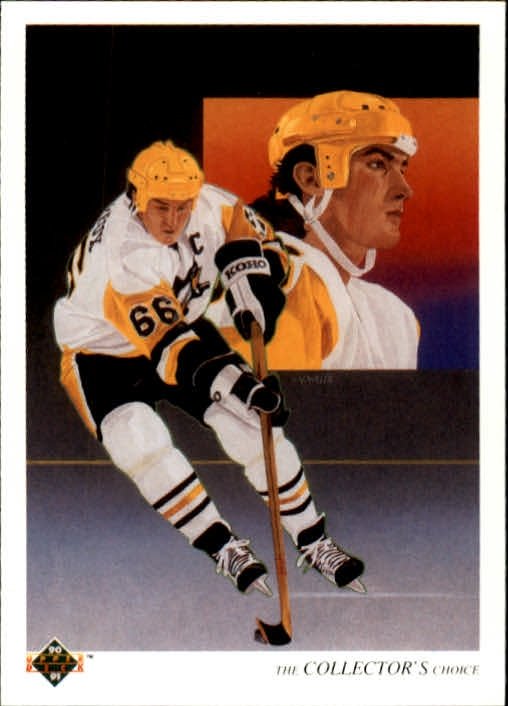 1990-91 Upper Deck #305 Mario Lemieux TC (10-114x4-PENGUINS) (5)