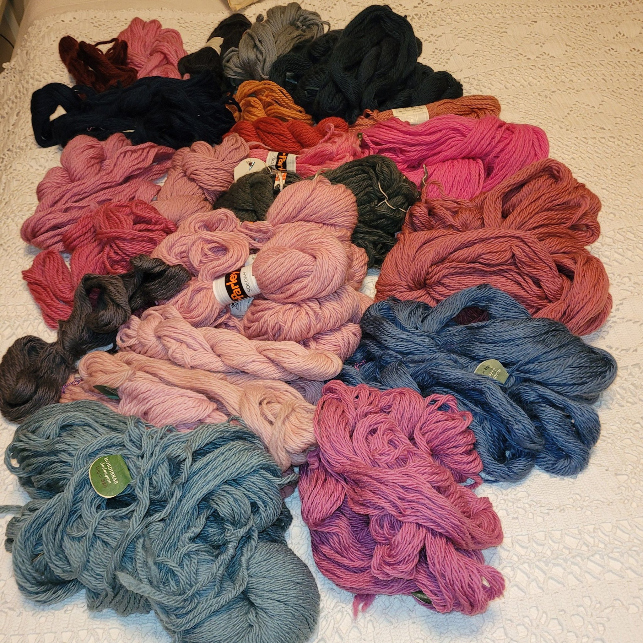 2,2 kg wool ULLGARN sudan GARN yarn PARLEY & NORDISKAS 22 nyanser SE