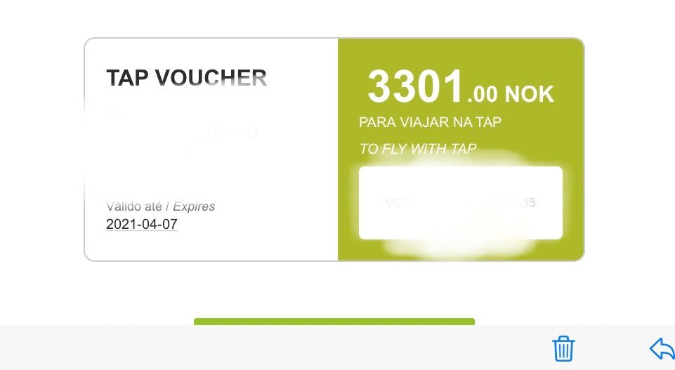 Voucher på flyg TAP Portugal (394966919) ᐈ Köp på Tradera