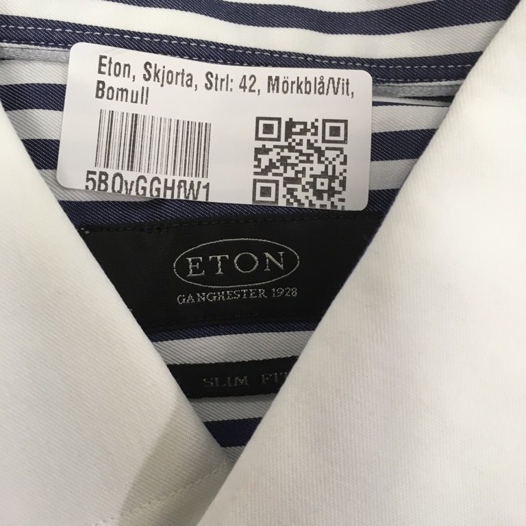 Eton, Skjorta, Strl: Strl: Strl: 42, Mörkblå/Vit, Bomull 736609 Eton, Skjorta, Strl: Strl: Strl: 42, Mörkblå/Vit, Bomull 736609