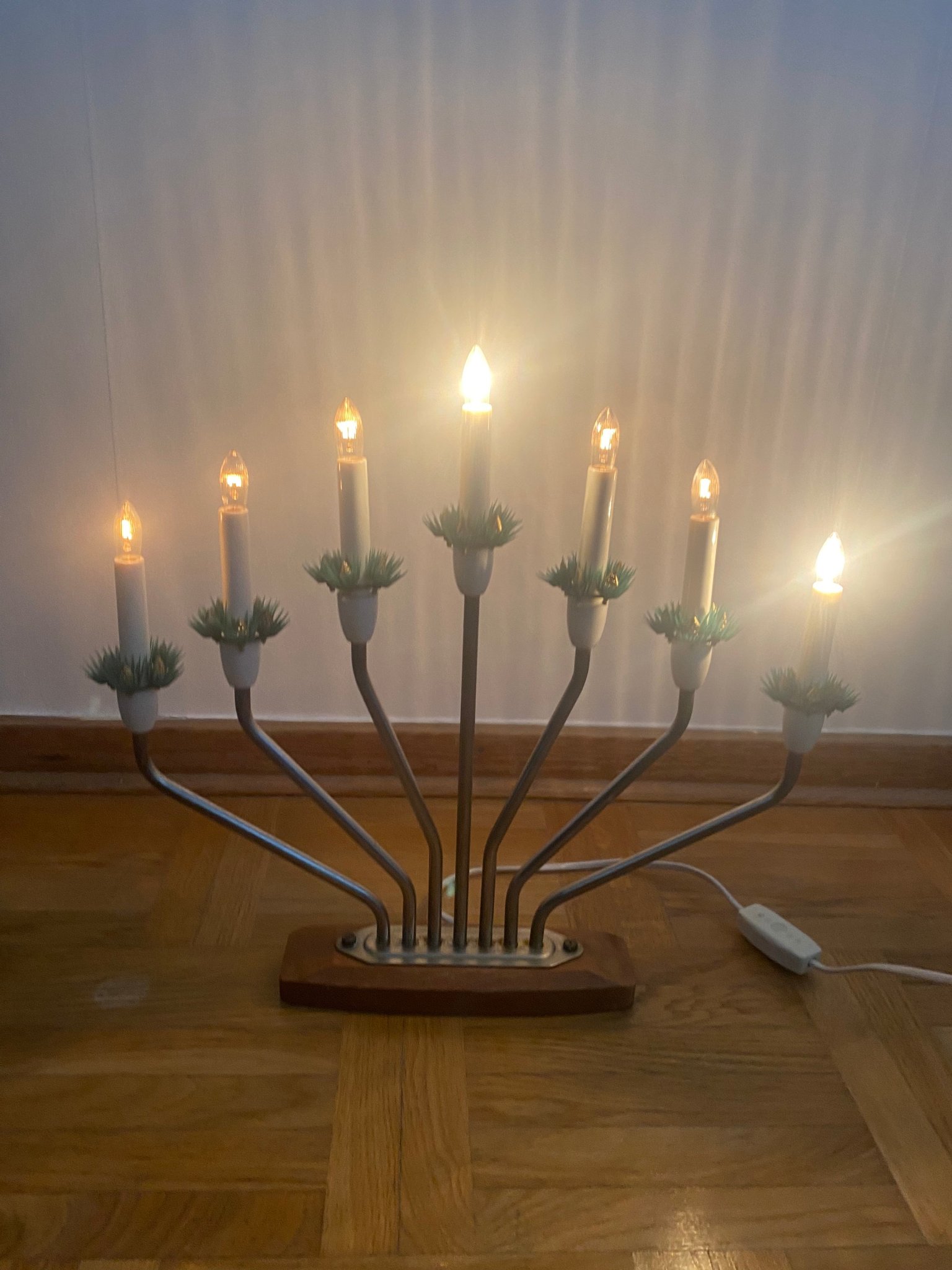 Retro vintage Osram jul adventsljusstake 7 armad Köp på Tradera