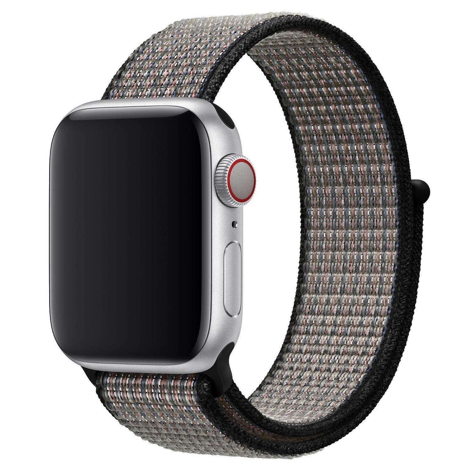 Nylon-Schlaufe für Apple Watch in leuchtendem Lava-Schwarz, verschiedene Größen