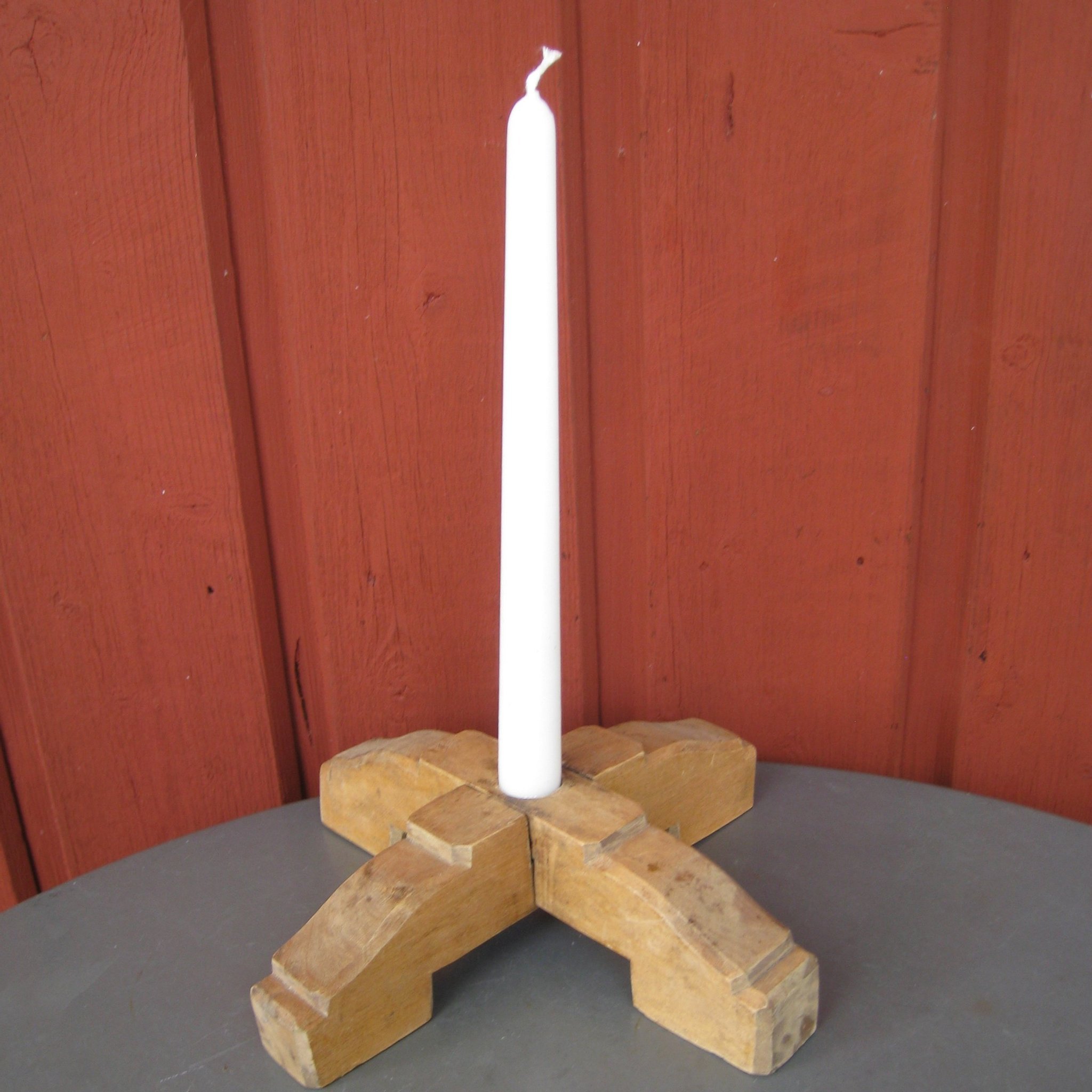 Retro/Allmoge Ljusstake i trä eller julgransfo.. Köp på Tradera