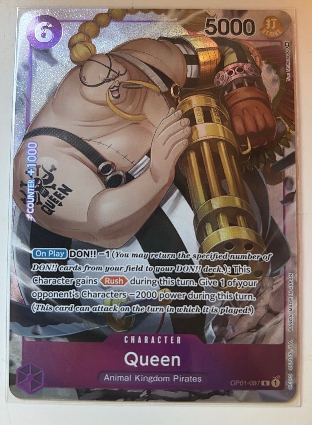 One Piece pre-errata Queen OP01-097 kort