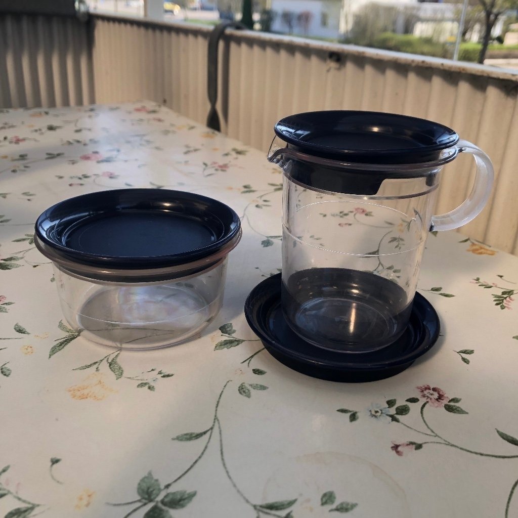 Tupperware Elegance skål kanna med lock Köp på Tradera (595622899)