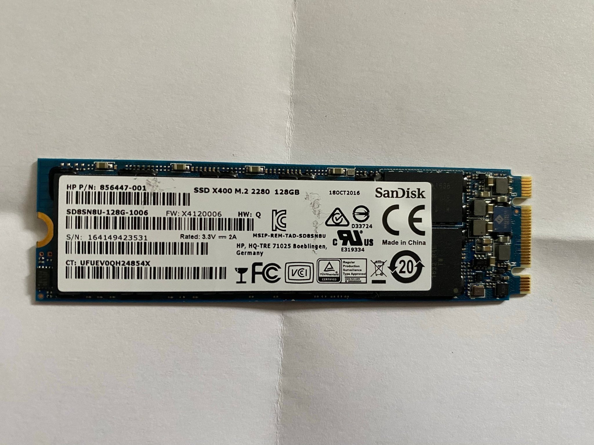Sandisk x400 ssd m 2 128 gb 423247689 k p p tradera
