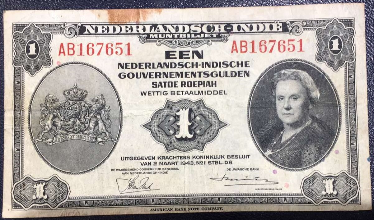 1943 Nederländerna-Indien 1 Gulden Neth.. (408722395) ᐈ ...