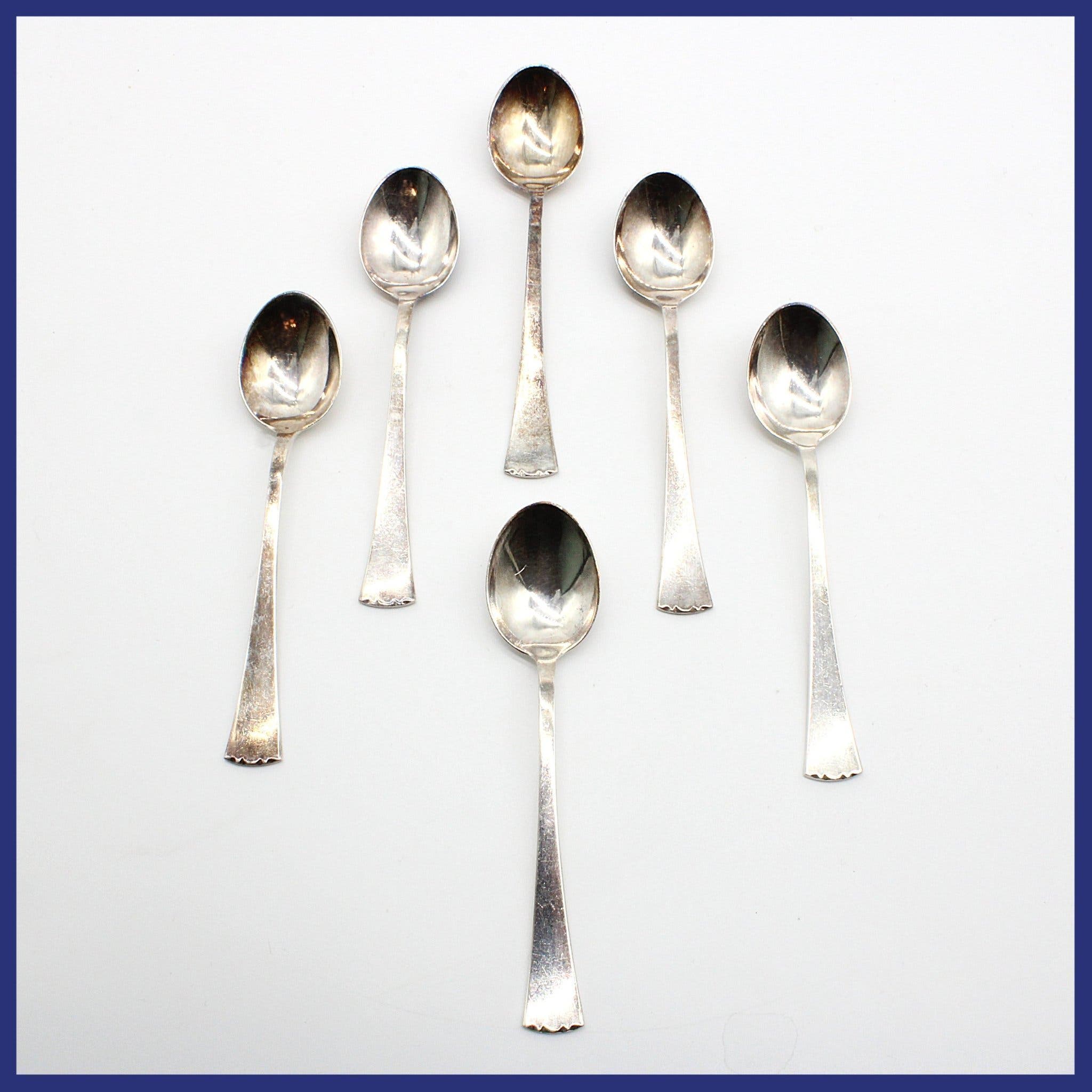 Skedar, 830 silver, 6 stycken (vikt 84,37g, längd 11cm)