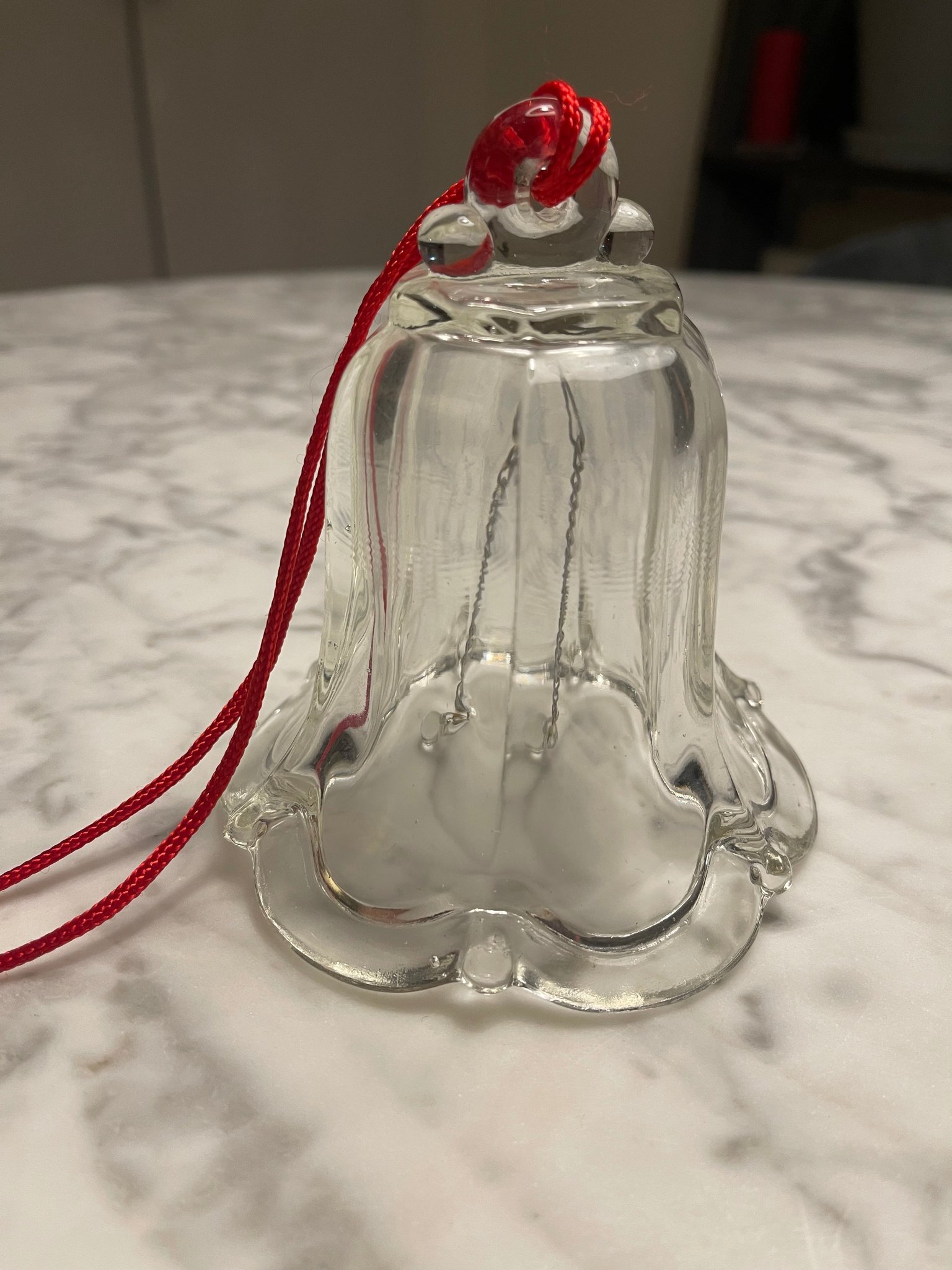 Retro jul klocka , bjällra i glas 12cm hög Köp på Tradera (517984430)