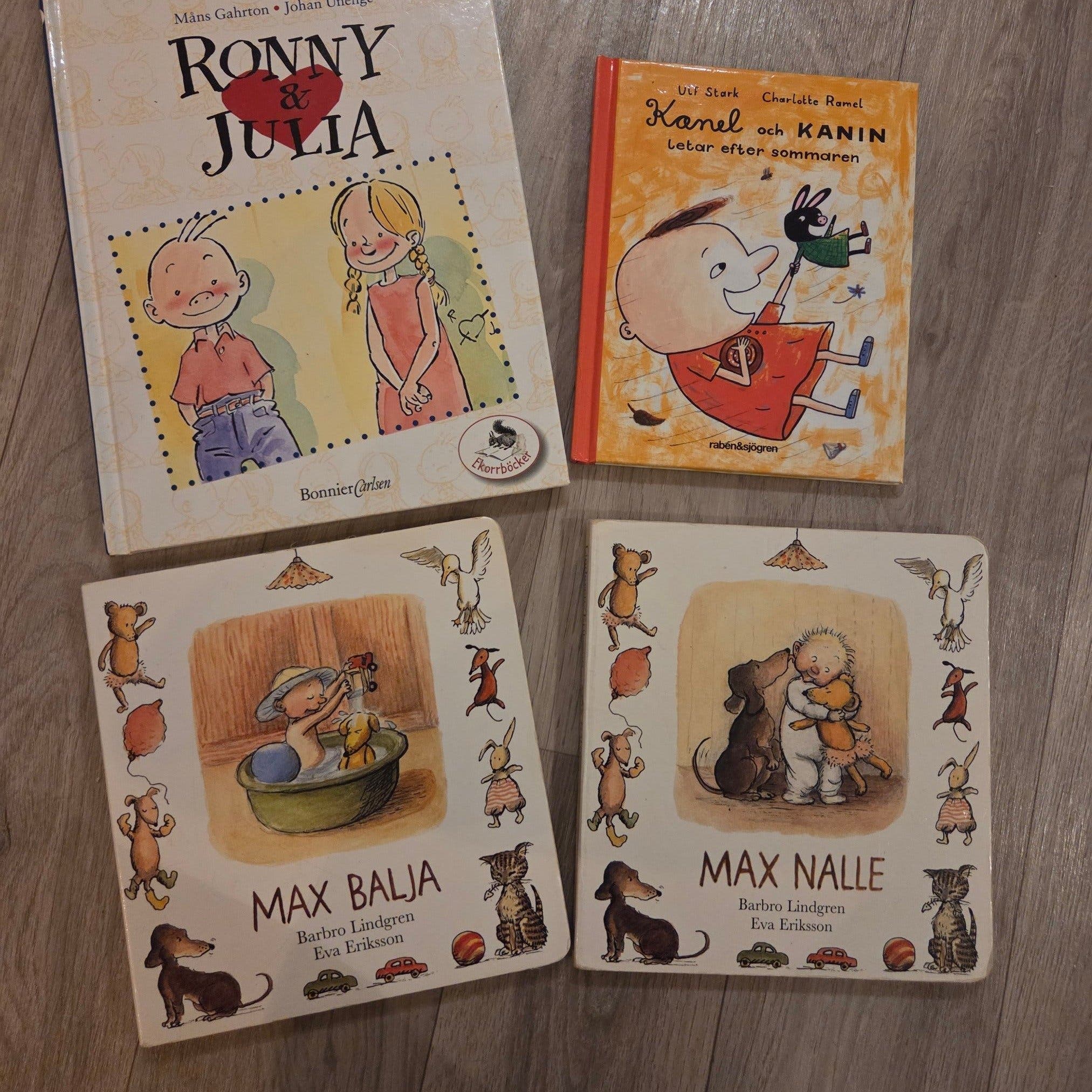 4 st barn böcker, max nalle, max balja, ronny o.. | Köp på Tradera ...