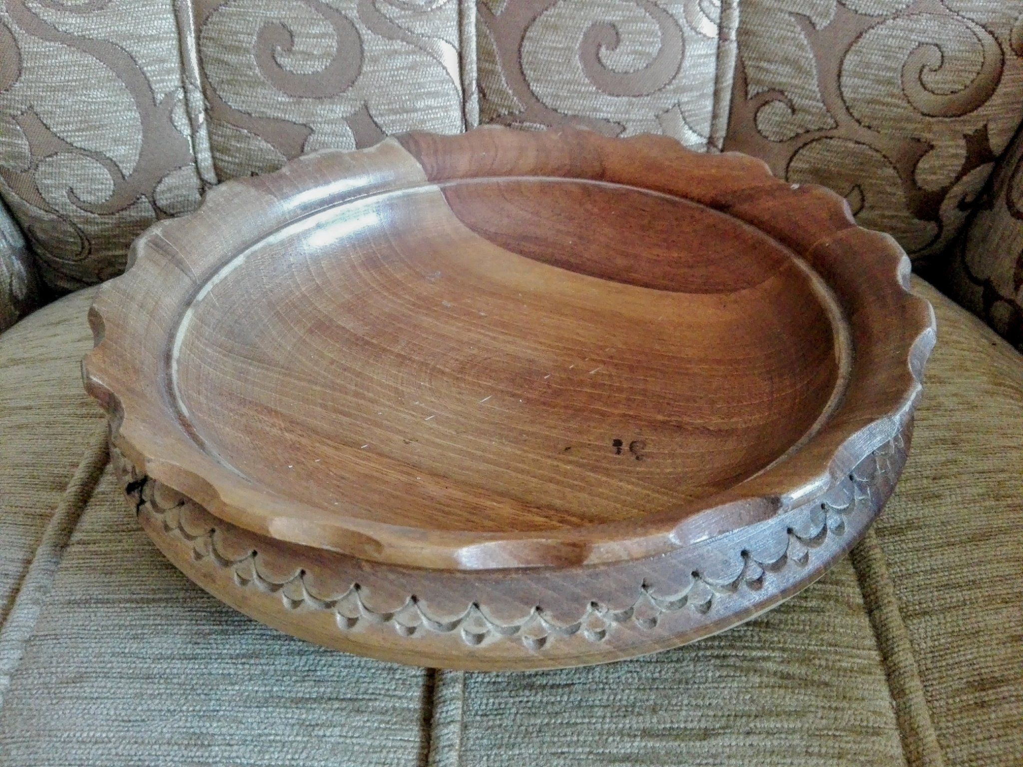 Vintage Wooden Carved Bowl, Art Plate (408944310) ᐈ Köp på Tradera