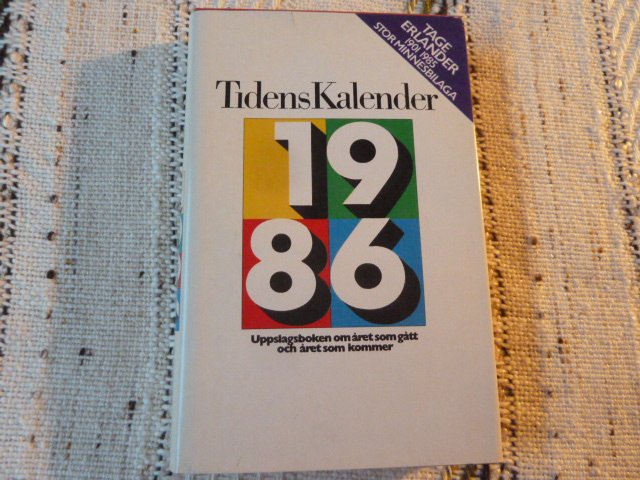 TIDENS KALENDER 1986, BOK , BÖCKER  Köp på Tradera (270993698)