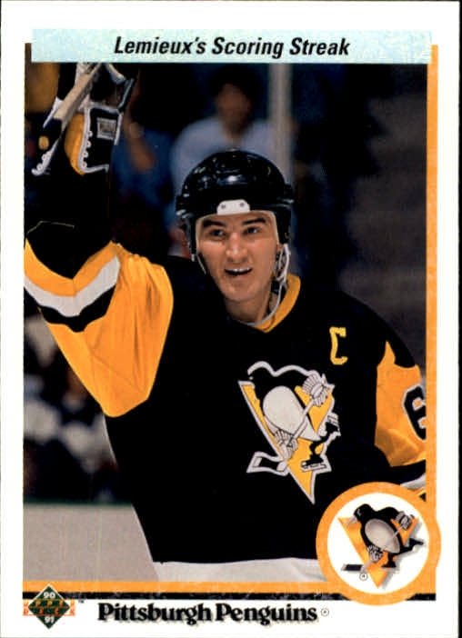 1990-91 Upper Deck #59 Mario Lemieux Streak (10-115x2-PENGUINS) (2)