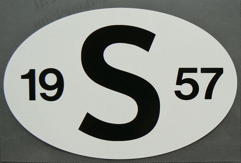Klistermärke dekal S - märke 1957