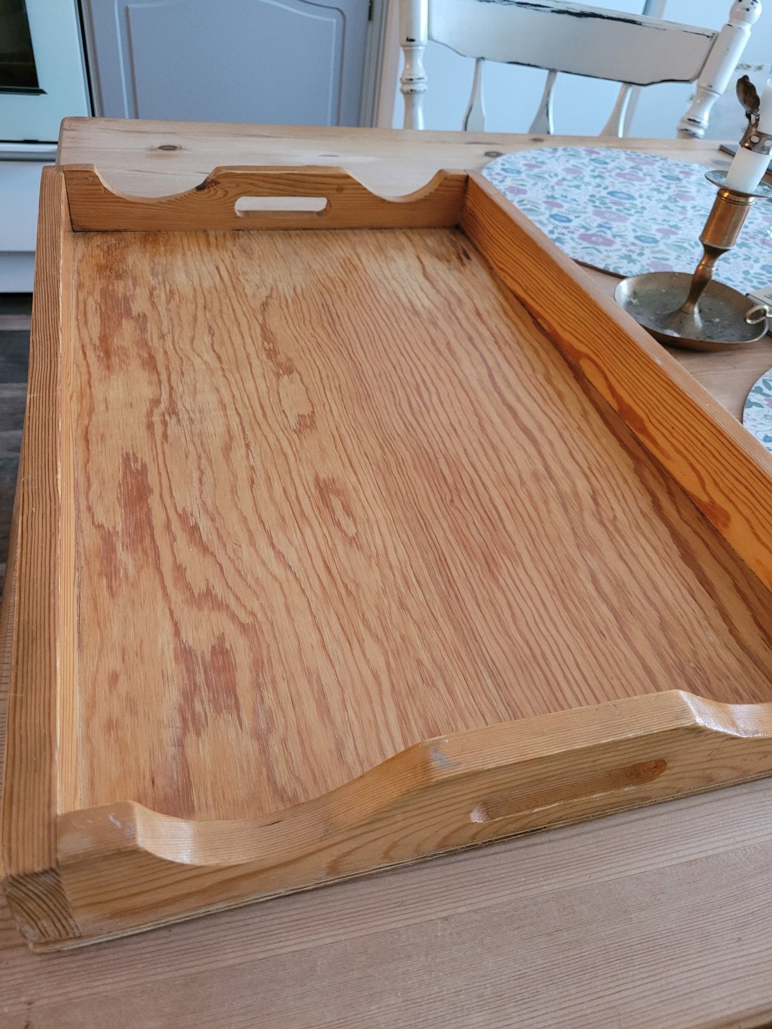 Gammal bricka träbricka med handtag allmoge | Köp på Tradera (588979321)