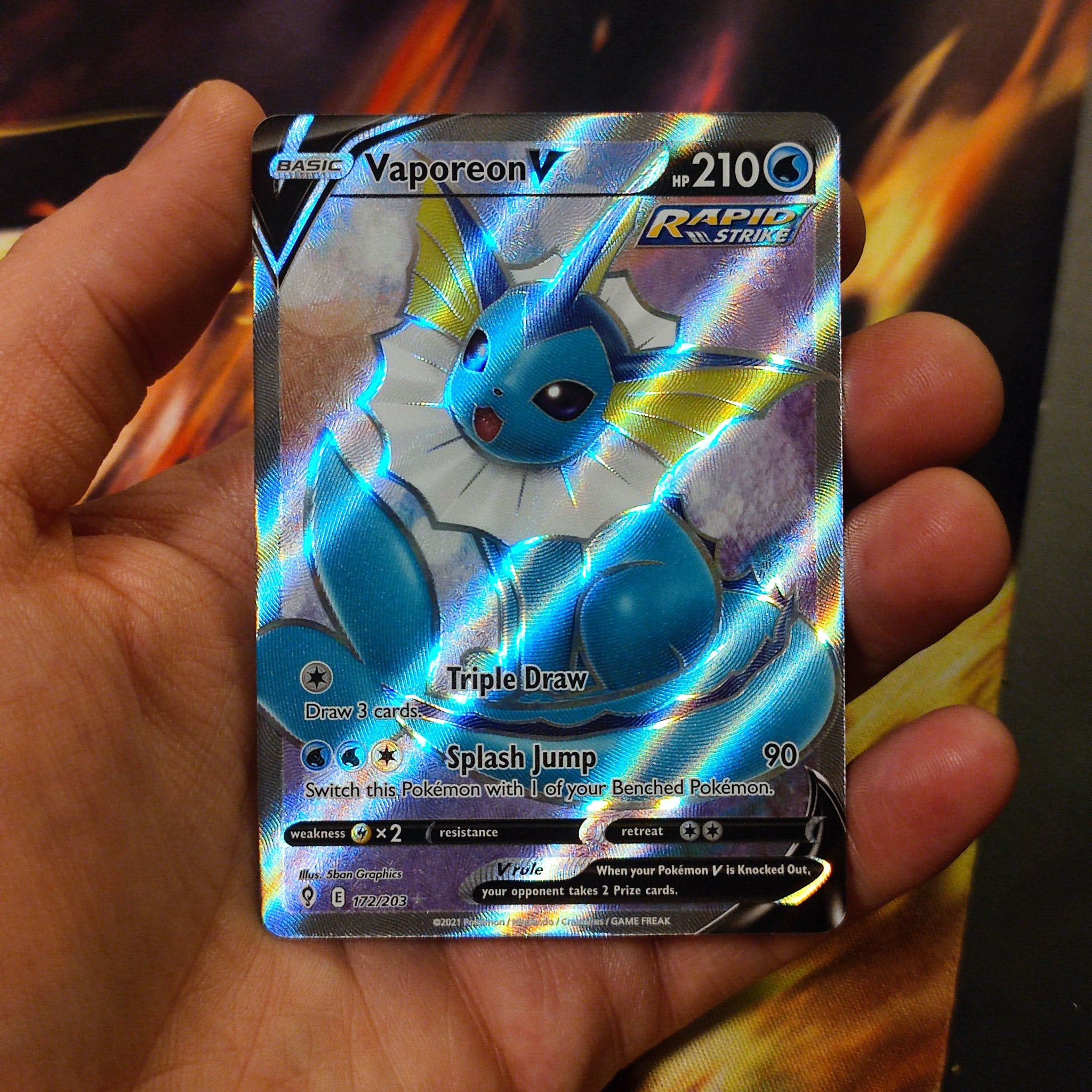 Evolving Skies 172/203 Pokmon Vaporeon V 172/203 Ultra Rare Full Art Card | Sword & Shield Evolving Skies Collectible Sword & Shield Pokmon TCG Evolving Skies 172/203 Pokmon Vaporeon V 172/203 Ultra Rare Full Art Card | Sword & Shield Evolving Skies Collectible Sword & Shield Pokmon TCG