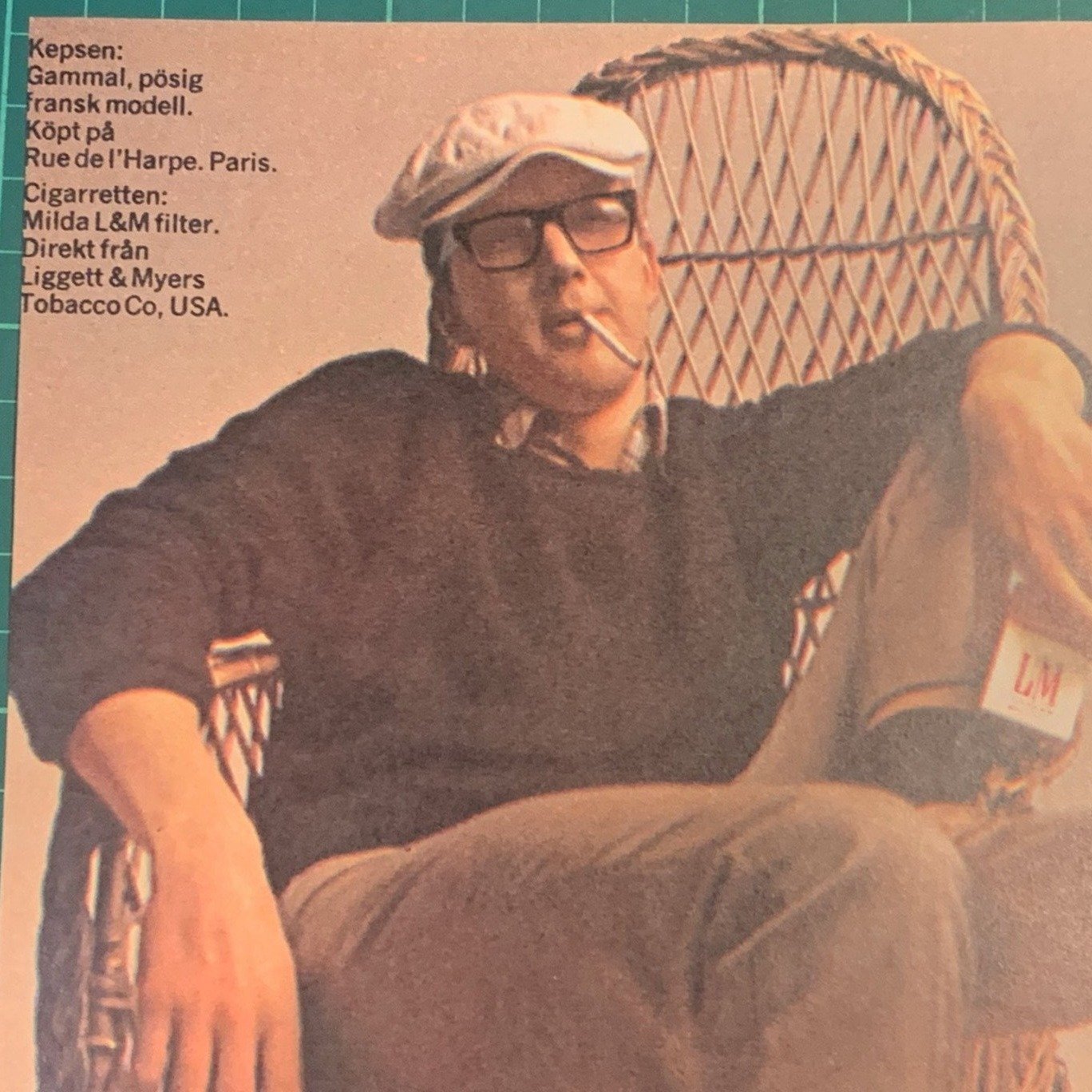 Retro-annons ”L&M-cigg och fransk keps” från 1967