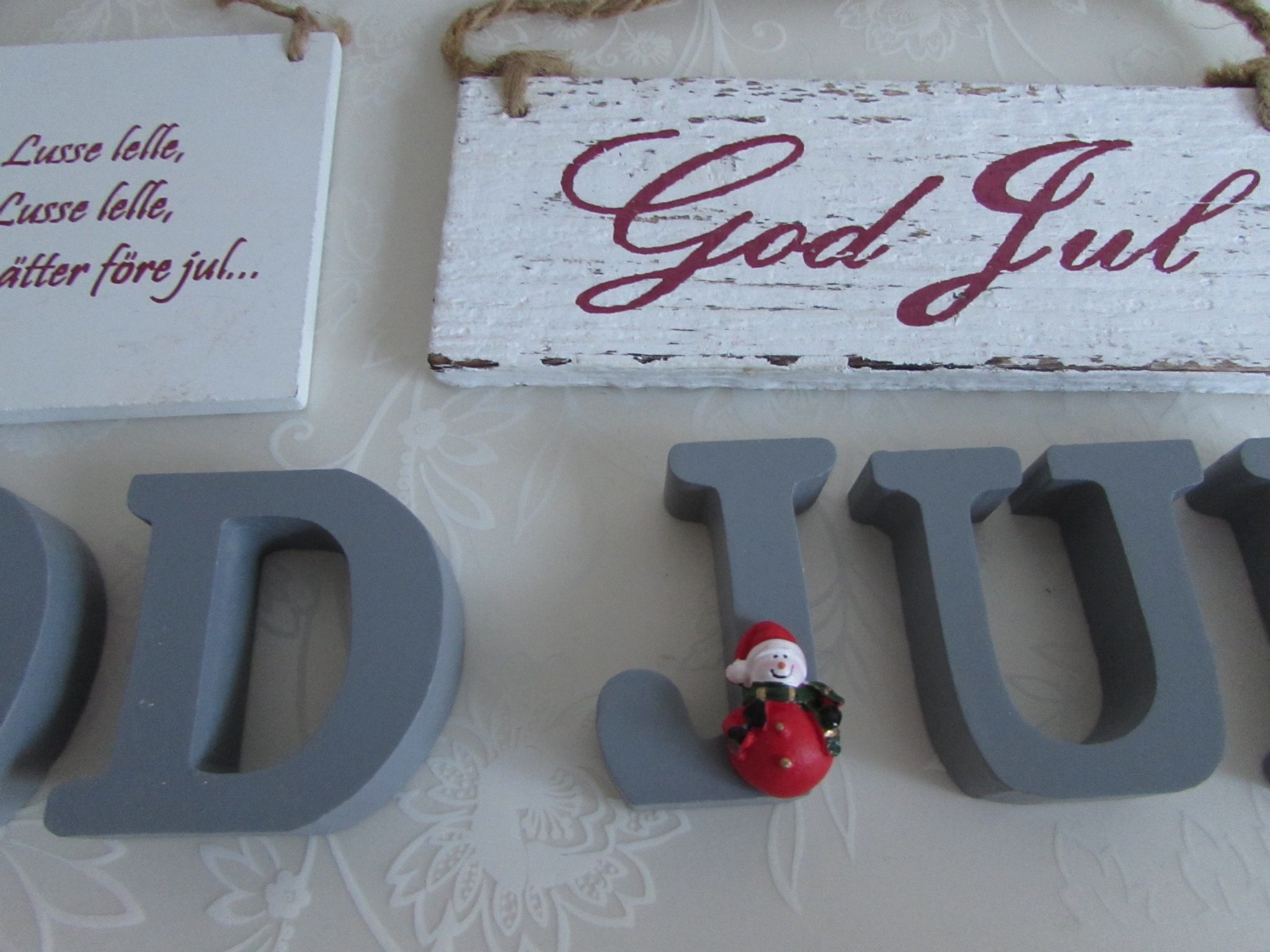 Jul bokstäver GOD JUL skyltar Julrecept Hej tom.. Köp på Tradera