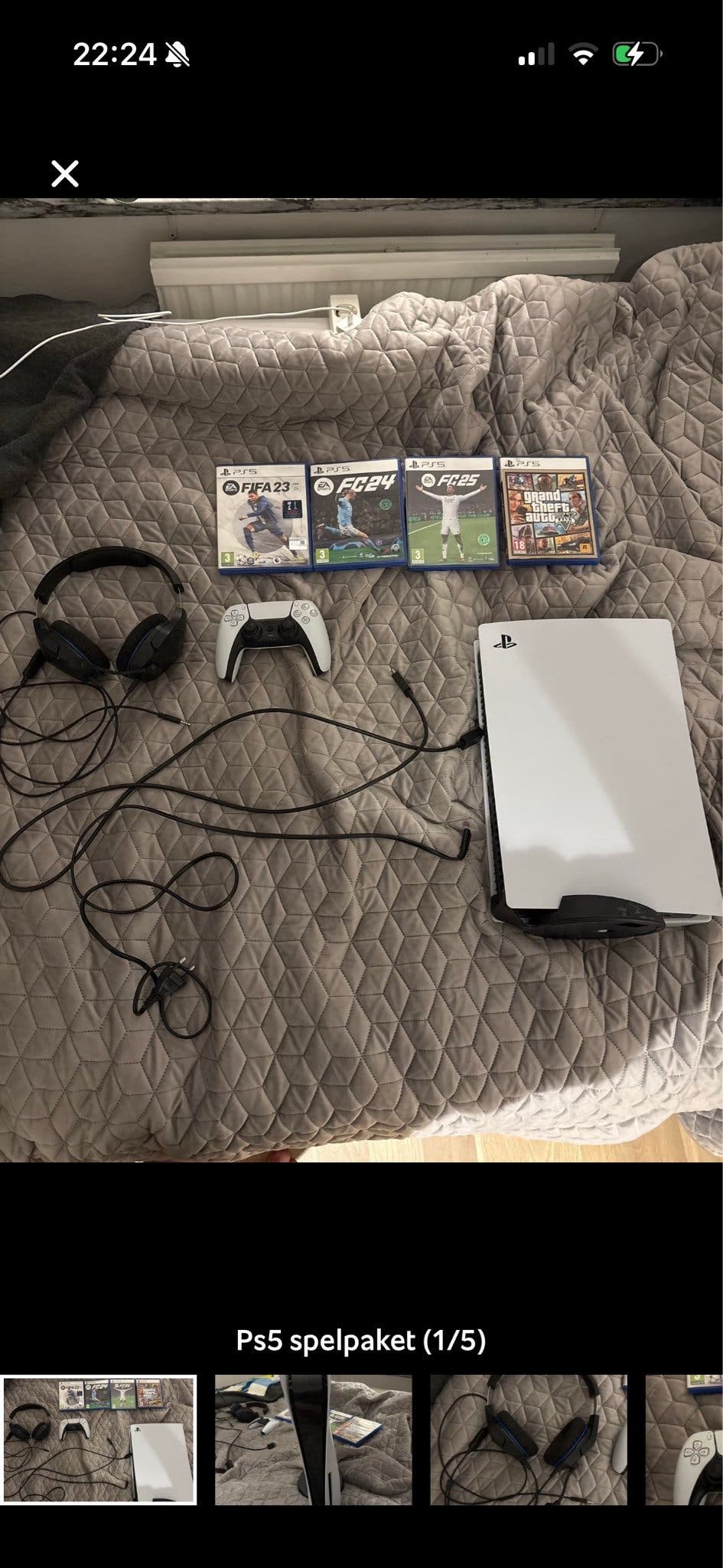 Sony Playstation 5 med spel och tillbehör