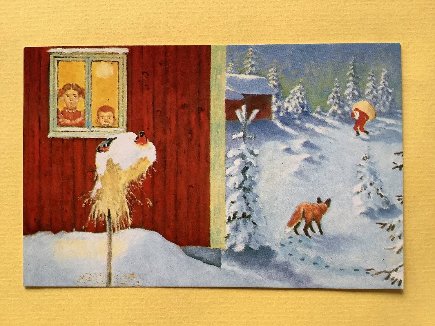 Se produkter som liknar Julkort Tomte Barn Räv gamla .. på Tradera ...