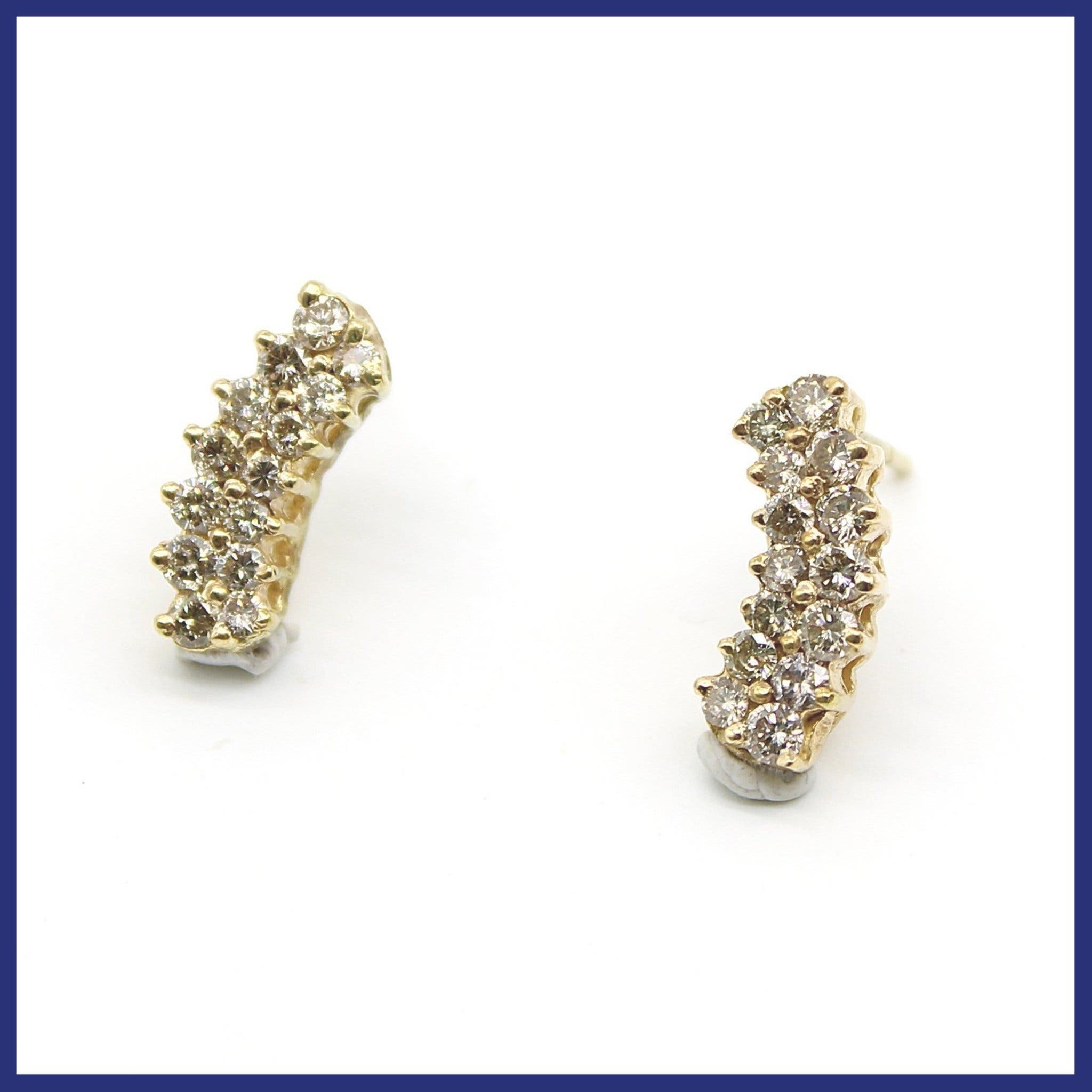 Örhängen, 18K guld, naturliga, briljantslipade diamanter (1,2ctv)