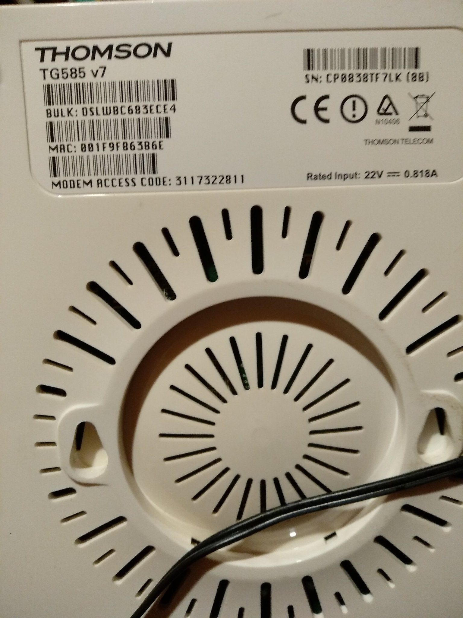 Thomson TG585 v7 54Mbps 10/100 Wireless-G ADSL .. (393864577) ᐈ Köp på ...