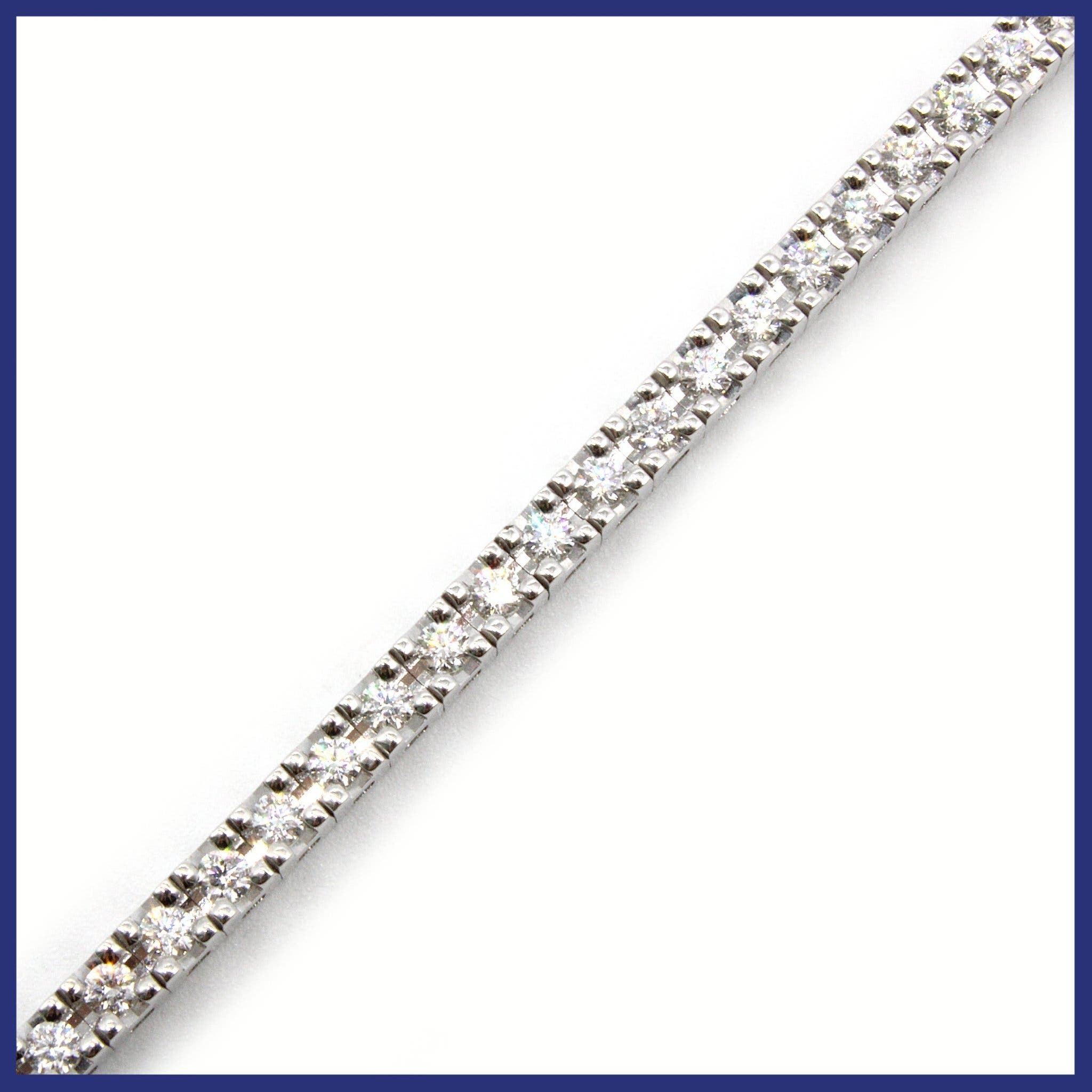 Tennisarmband i 18K vitguld, naturliga briljantslipade diamanter (1,54ctv, 18cm)