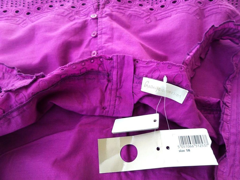 George Ny Ny Ny Blus Toppar Storlek 18 (46) Fuchsia 100% Bomull Broderi 1d9fa3 George Ny Ny Ny Blus Toppar Storlek 18 (46) Fuchsia 100% Bomull Broderi 1d9fa3