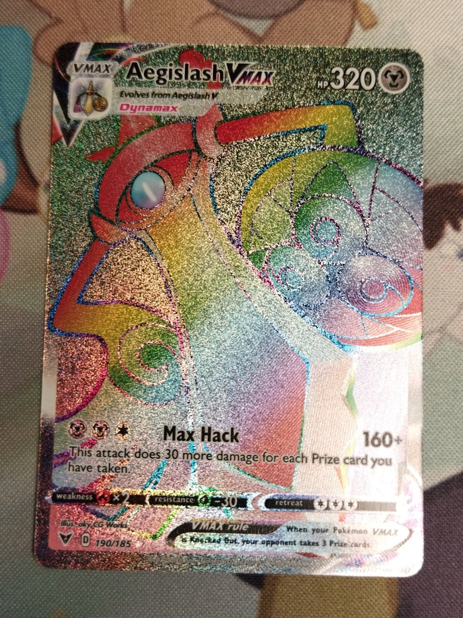 RAINBOW RARE Pokemon Aegislash VMAX 190 från Vi.. Köp på Tradera (587063495)